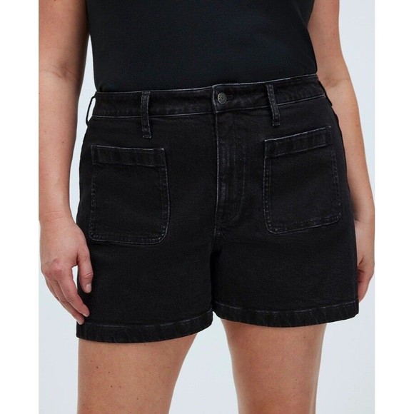 MADEWELL Curvy Emmett Short Size 26 Black NWT Sailor Patch Pockets Casual Basic - Picture 4 of 12